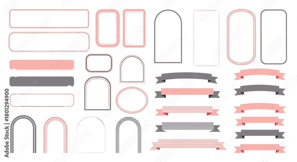 Obraz premium A collection of decorative borders and frames in various shapes and styles.