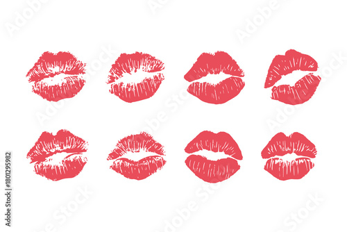 red lipstick kiss mark collections