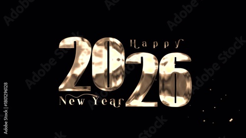 2026 Happy New Year Text Animation