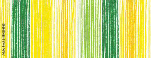 Sfondo astratto verticale a righe verdi e gialle con texture disegnata a mano, vibrante e moderna.