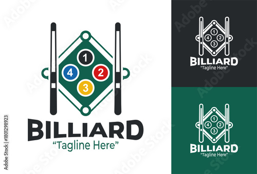 Billiard Logo Classic & Elegant Design for Sports
