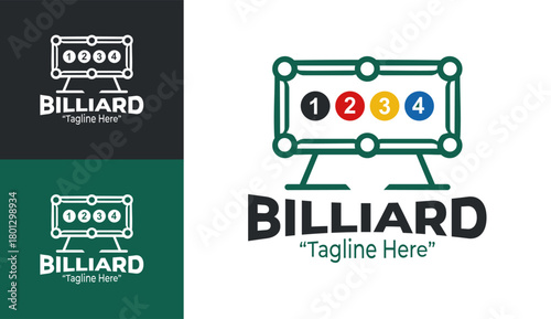 Billiard Logo Modern & Sleek Sports Identity