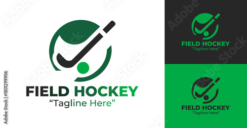 Field Hockey Logo Strong and Powerful Sports Identity