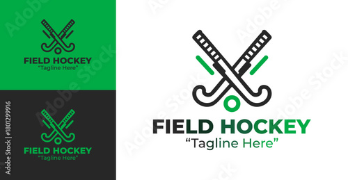Field Hockey Logo Vintage and Classic Emblem