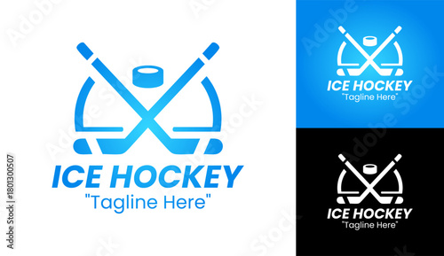 Photography Ice Hockey Logo Dynamic and Powerful Sports Design