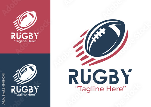 Rugby Logo Dynamic and Action-Packed Design