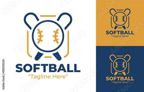 Softball Logo Modern and Sleek Design for Clubs