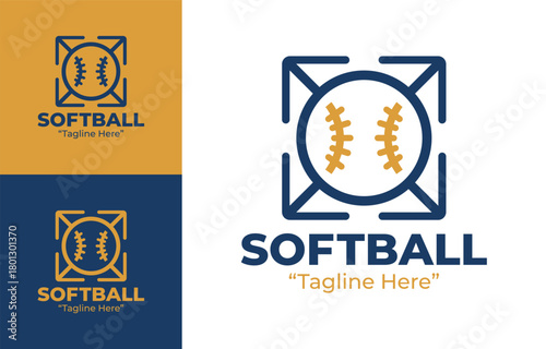 Softball Logo Vintage and Classic Design for Teams