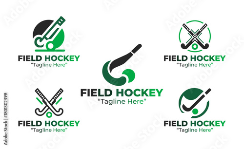 5 Field Hockey Logo Set Sports Branding Collection
