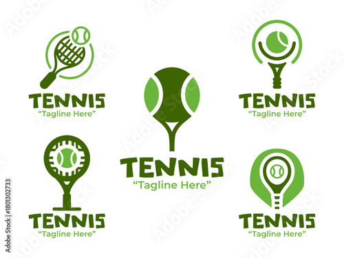 5 Tennis Logo Set Professional Sports Branding Collection