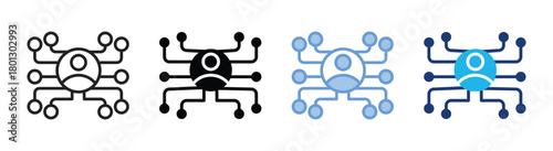 Technology icon set multiple style collection