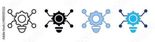 Innovation icon set multiple style collection