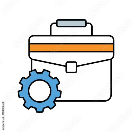 Business Management icon with white background vector stock illustration