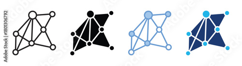 Algorithm icon set multiple style collection