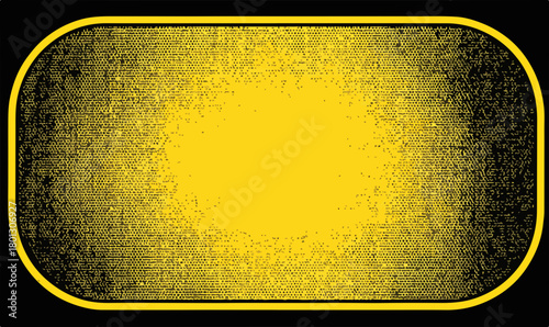 Sfondo astratto giallo e nero con texture grunge e bordi arrotondati, ideale per design grafici.