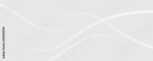 Flowing dots particles wave pattern halftone gradient curve shape isolated on white background. Vector in concept of technology, science, music, modern.
