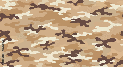 Desert camouflage pattern with tan, sand, and brown colors, Classic khaki and sand camouflage texture for uniforms, Hunting camouflage pattern in earthy tones for dry lands