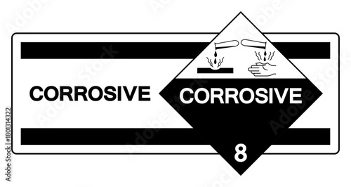 Corrosive Symbol Sign, Vector Illustration, Isolate On White Background Label.EPS10
