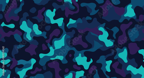 Oceanic deep sea camouflage pattern with liquid flow style, Dark navy blue and turquoise camo texture for underwater design, Stealth navy camouflage pattern for submarine and marine use