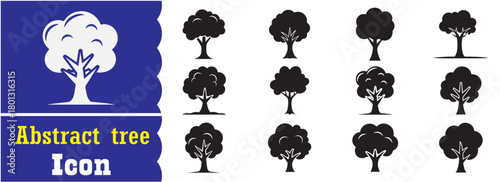 Set of Abstract tree icon, Abstract tree vector collection