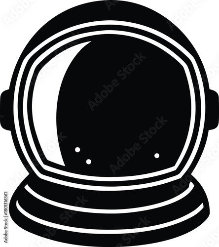 Astronaut helmet silhouette graphic, symbol of space exploration, science, and discovery
