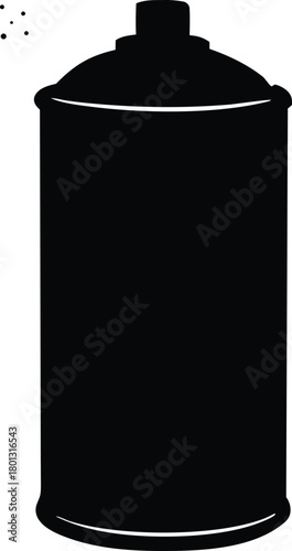 Aerosol spray can silhouette, versatile graphic for paint, cleaning, or automotive theme
