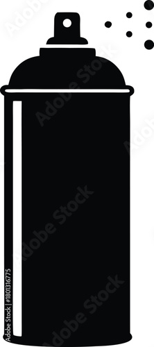 Graffiti spray can silhouette, urban street art or vandalism concept vector graphic