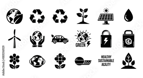 Sustainable Healthy Environment Icon Collection