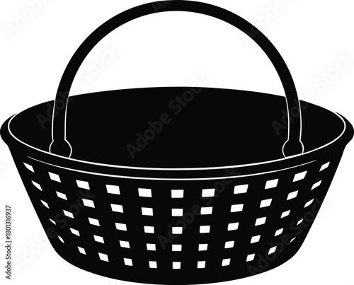 Minimalist basket icon vector, simple symbol for web, app UI, or add to cart button
