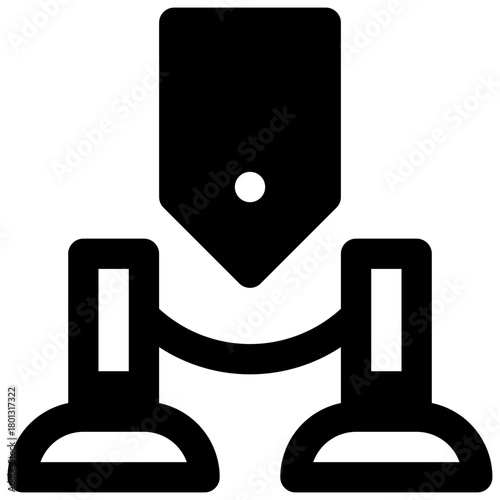 Sales event. Outlined stroke vector icon with black-filled details.