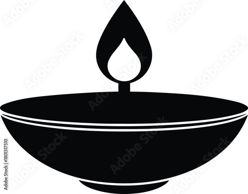 Hindu festival lamp graphic, symbol of light, prayer, and auspicious celebration