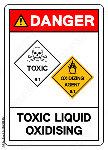 Danger Toxic Liquid Oxidising Symbol Sign, Vector Illustration, Isolate On White Background, Label.EPS10