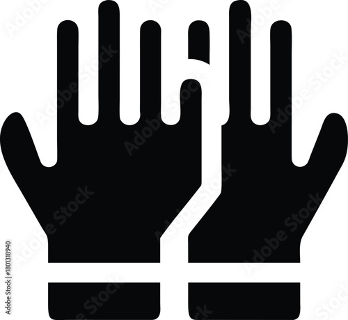 A Pair of Black Gloves is Seen in a Silhouette Style Image