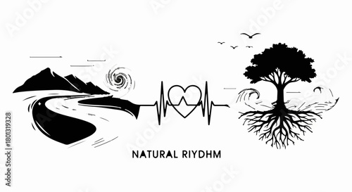 Nature's heartbeat connects landscapes and life with a rhythmic pulse.