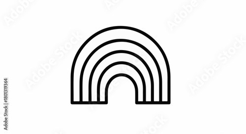 Simple line art rainbow graphic with clean, modern aesthetic