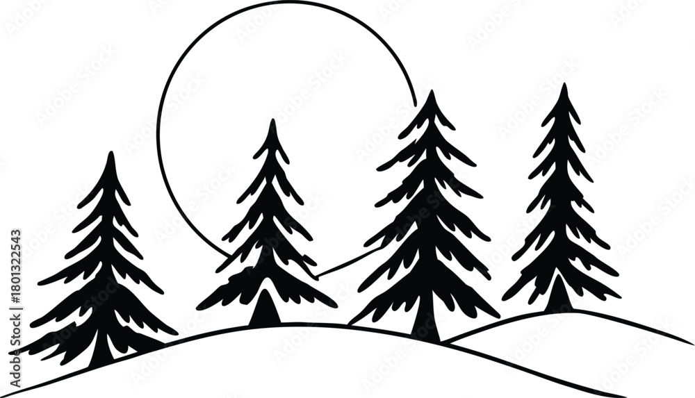 Obraz premium winter landscape with trees