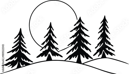 winter landscape with trees