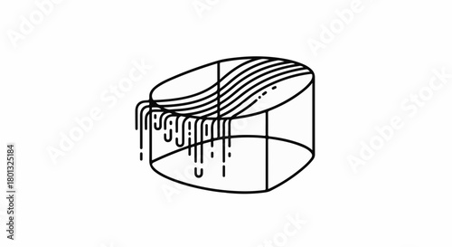 Abstract representation of flowing water over a modern, minimalist structure.