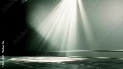 Bright Spotlight Illuminating a Textured Floor with Dark Moody Background Dramatic Lighting and Subtle Geometric Patterns