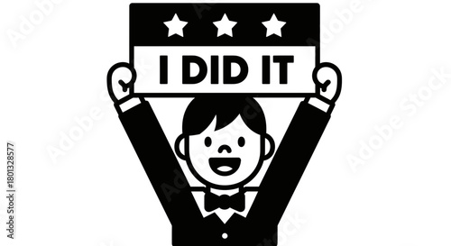 Achievement celebration i did it success vector illustration