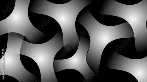 Abstract black and white background with smooth organic shapes and soft glowing gradients, creating a modern, fluid, and stylish design for digital art or graphic projects.