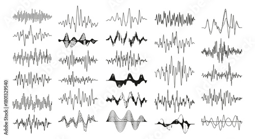 Sound wave vector illustration audio signal waveform graphic