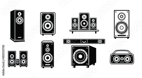 Speaker system vector set audio equipment sound system design