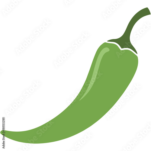 Green Shishito Pepper Vector Icon with Transparent Background