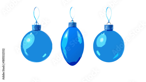 Christmas ornaments blue holiday decorations festive season winter celebration xmas balls decor 100