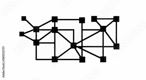 Abstract network of interconnected nodes and lines representing data flow or connectivity.