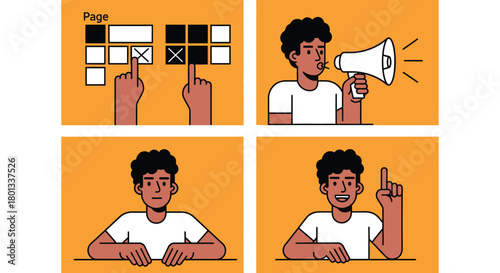 Vote choice election campaign megaphone idea concept illustration