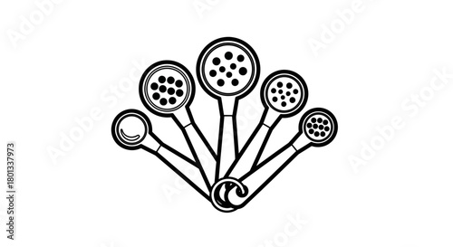 Measuring spoons vector illustration kitchen tools baking cooking