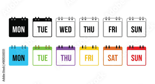 Days of the week calendar vector illustration schedule planner