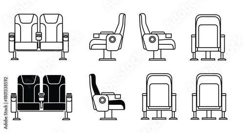 Cinema seating layout vector illustration theater chairs design
